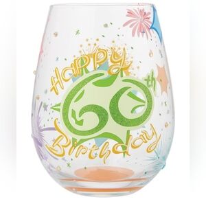 New In Box Happy 60th Birthday Lolita Love My Wine Glass Stemless 20 oz Gift